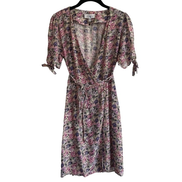 & Other Stories Floral Mini Wrap Dress, Size 38 (S) - Picture 2 of 9